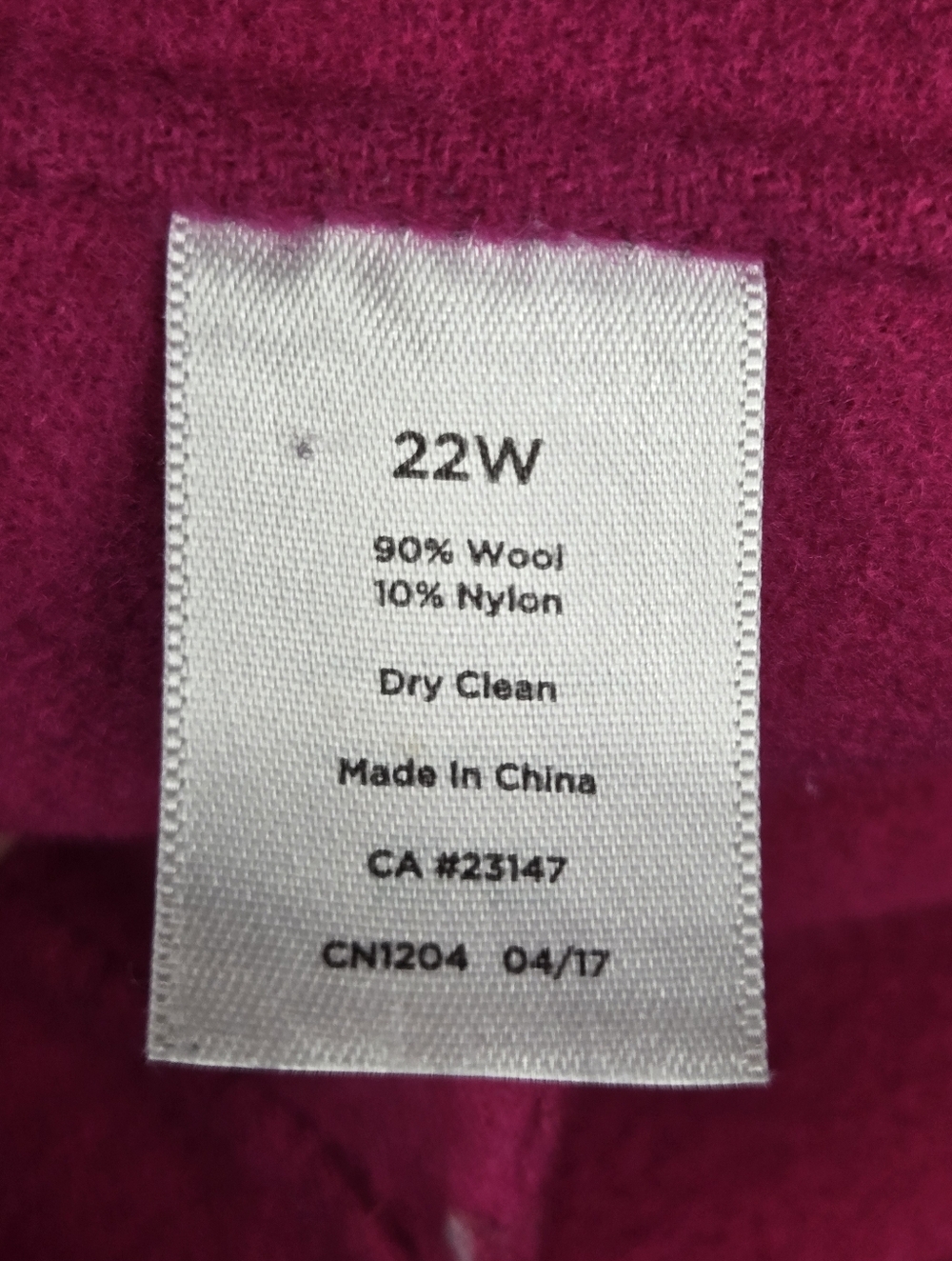 Talbots Hot Pink Wool Blend Ruffle Collar Jacket 22W Plus Size - Picture 10 of 13